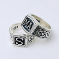 Initial Braid Silver Ring 2