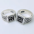 Initial Braid Silver Ring 3