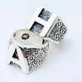 Floral Initial Silver Ring 1