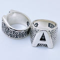 Floral Initial Silver Ring 2